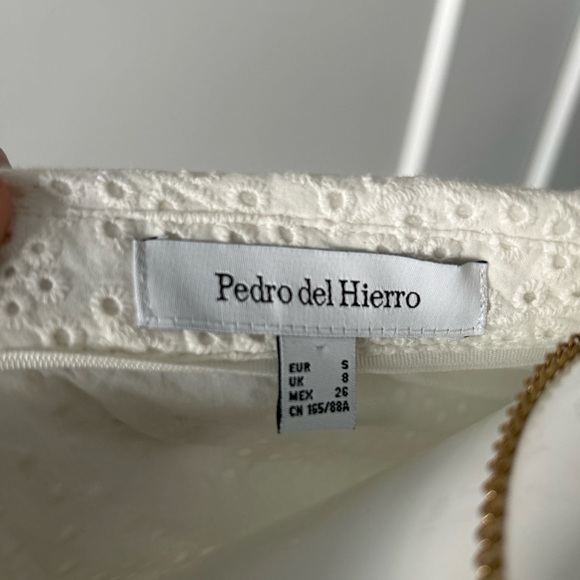 Pedro del Hierro White Cotton Eyelet Shirt Dress - Picture 4 of 11